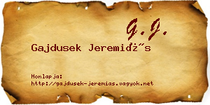 Gajdusek Jeremiás névjegykártya