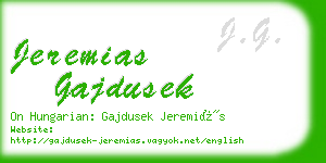 jeremias gajdusek business card